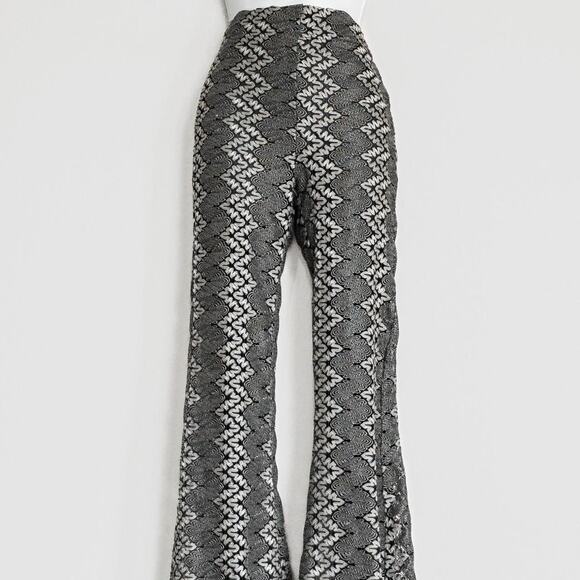 Silver and black Chevron Flare Pants - Picture 2 of 7
